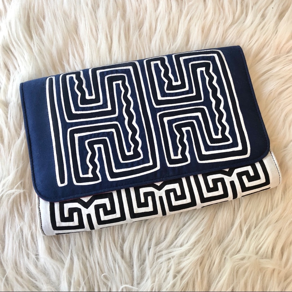 Mola Sasa | Navy White Clutch Handbag